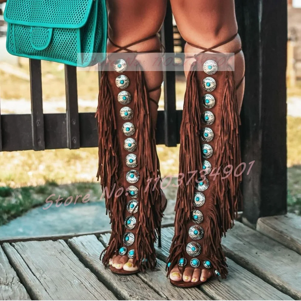 Tassels Open Toe Gems Knee Hig - đánh giá và giá Crossfit Ladies